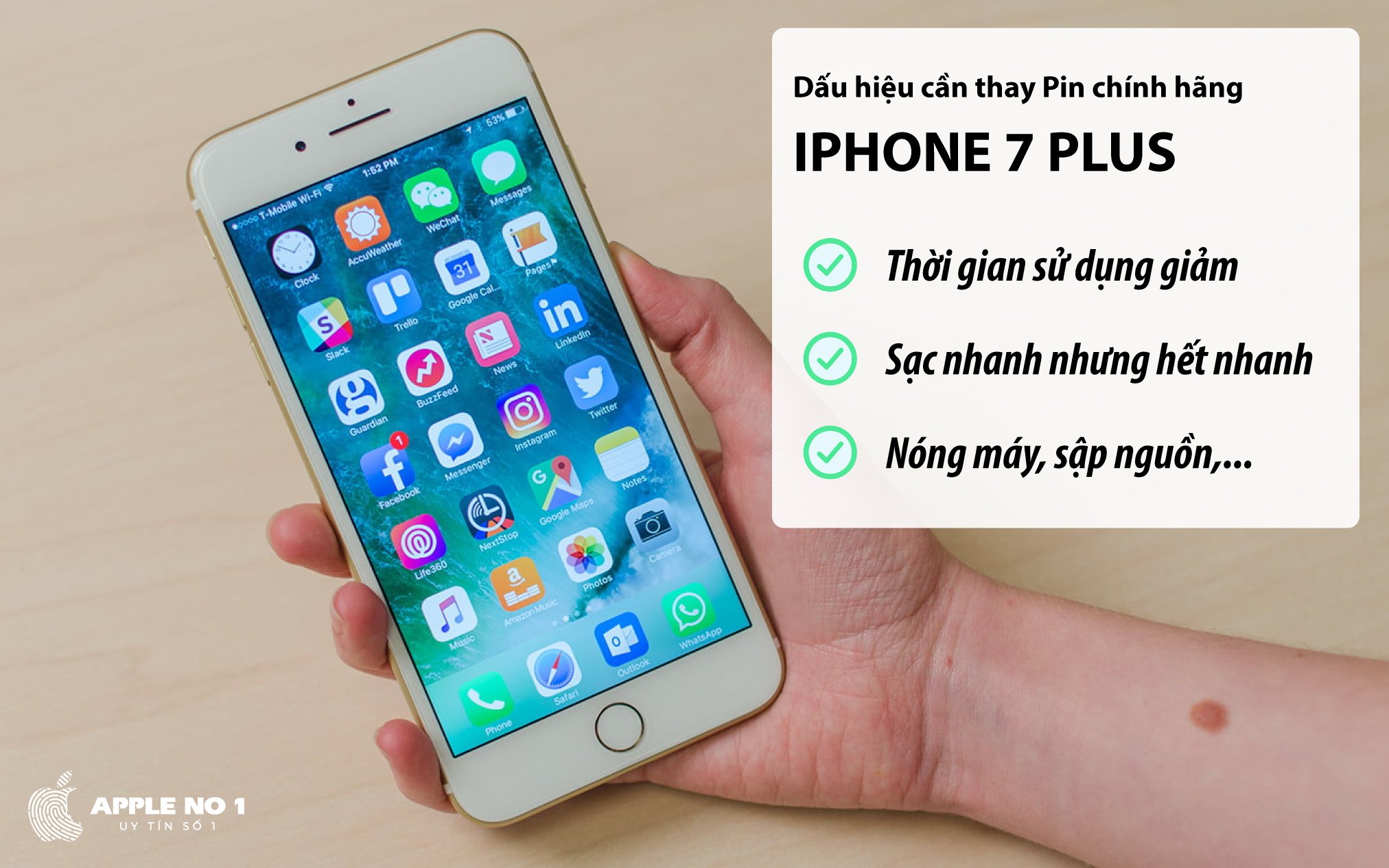 Những dấu hiệu cho thấy điện thoại iPhone 7 Plus bị chai pin